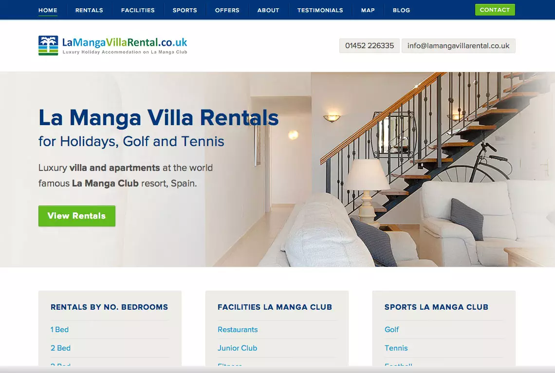 La Manga Villa Rental - Custom WordPress theme design