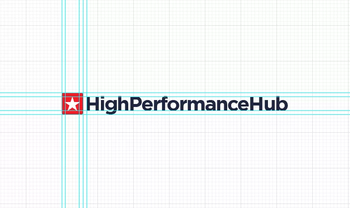 High Performance Hub logo design, monochrome