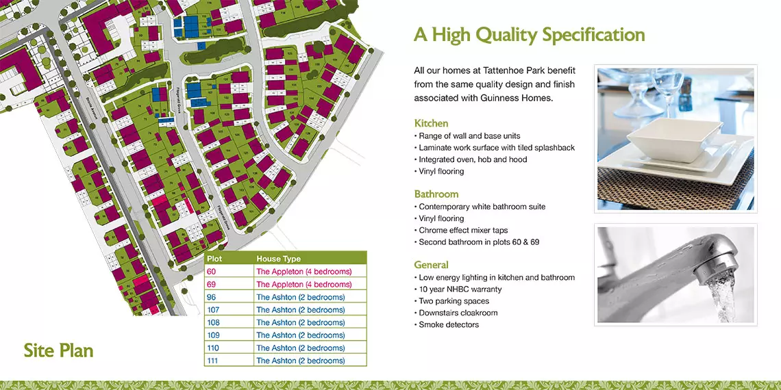 Brochure design site plan - Tattenhoe Park