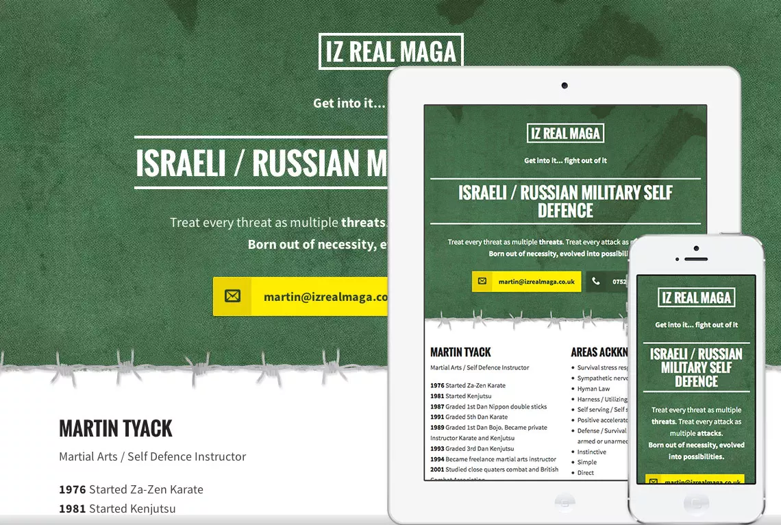 Responsive one page web design - IZ Real Maga
