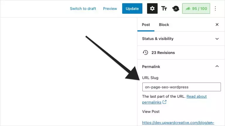 How to optimise the page slug in WordPress