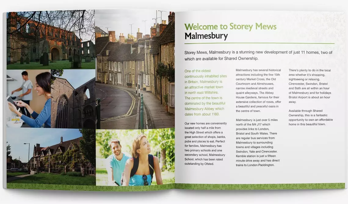 Brochure design for Storey Mews page 2-3