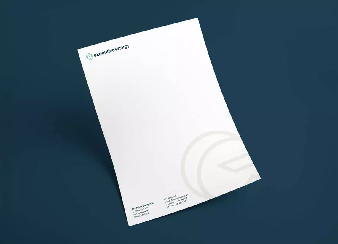 Executive Energy A4 letterhead design