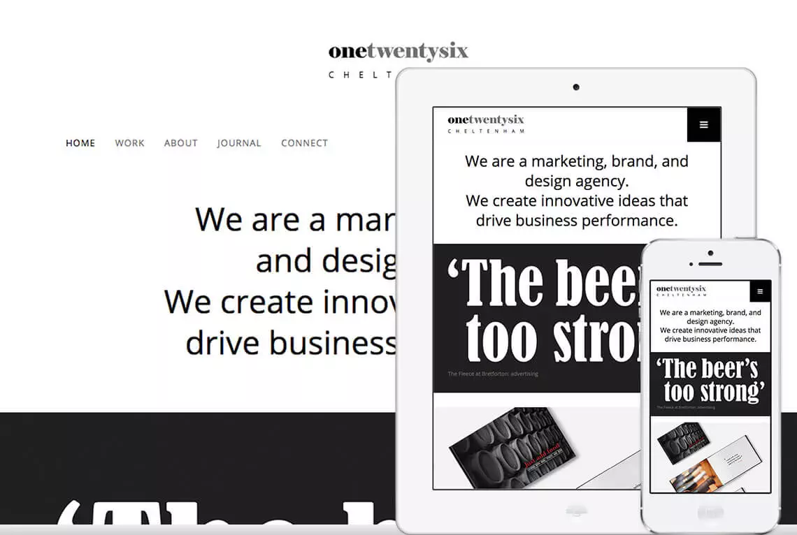 One Twenty Six website design