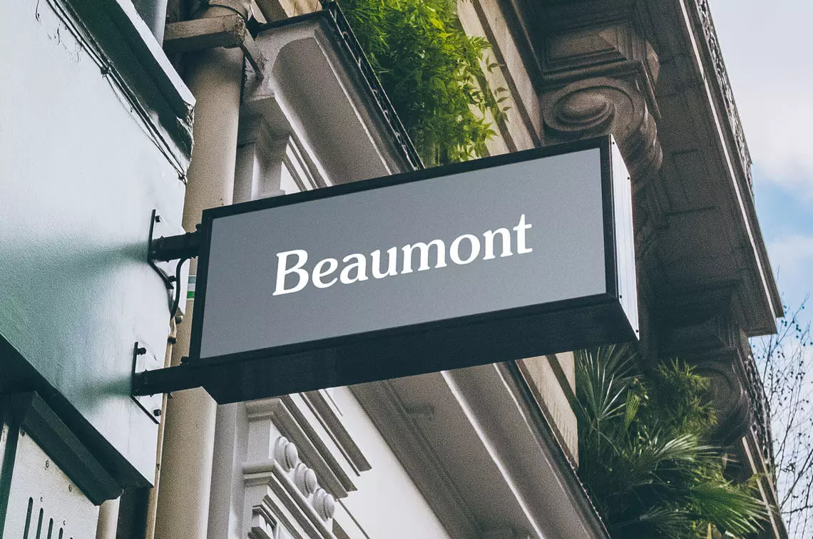 Beaumont bespoke logo design on sign