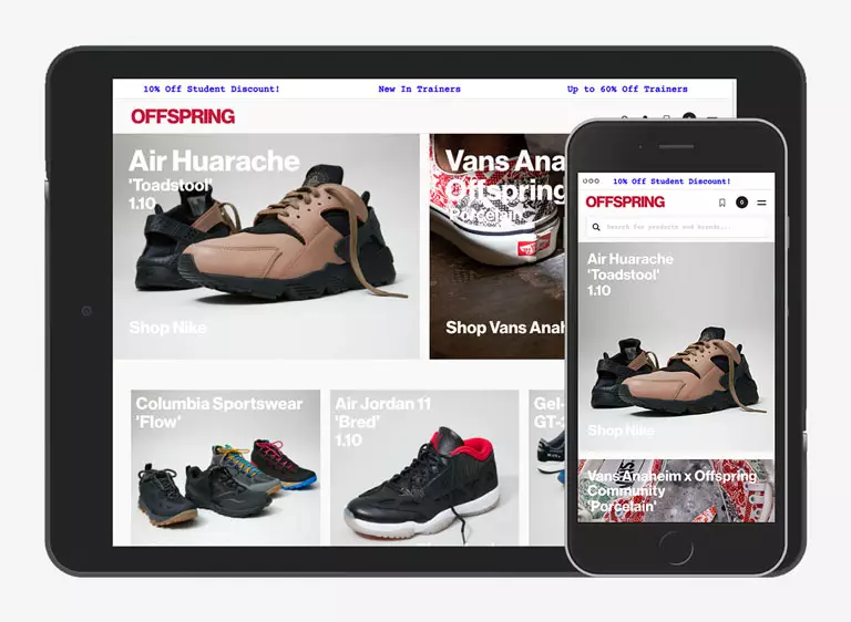 Offspring mobile responsive web design example