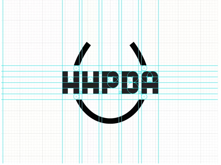 HHPDA logo design development grid